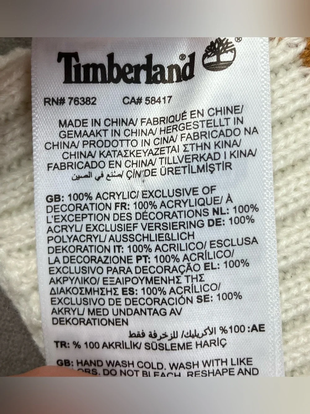 Timberland Fall Cozy Plaid Scarf Cream / Burnt Orange NWT!